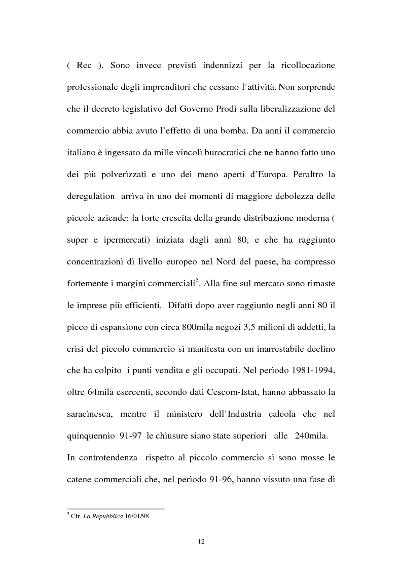 Anteprima della tesi: Le aziende della grande distribuzione in Italia: analisi statistica in una prospettiva di benchmarking, Pagina 12
