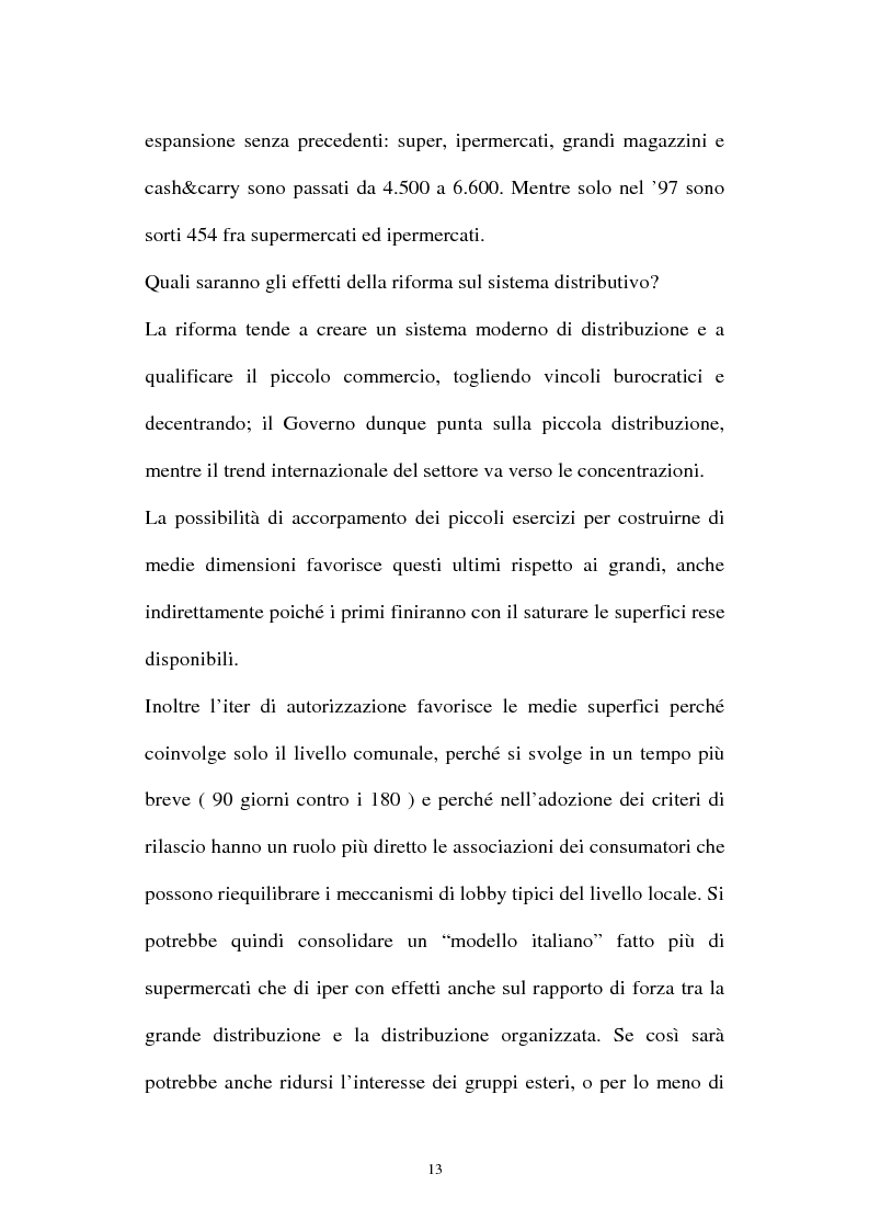 Anteprima della tesi: Le aziende della grande distribuzione in Italia: analisi statistica in una prospettiva di benchmarking, Pagina 13
