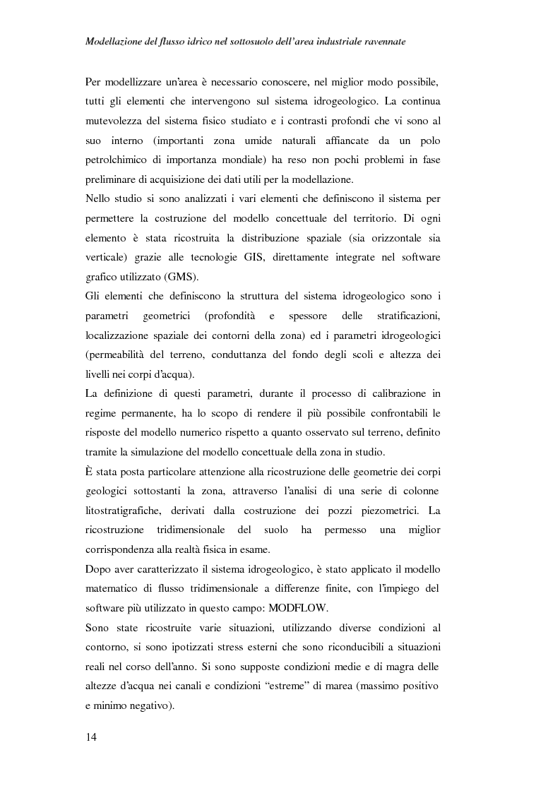 Anteprima della tesi: Modellazione del flusso idrico nel sottosuolo dell'area industriale ravennate, Pagina 2