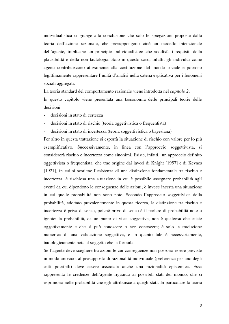 Anteprima della tesi: Dall'individualismo alla cooperazione nella teoria della scelta economica, Pagina 3