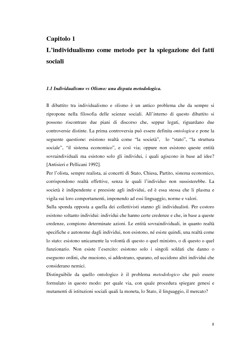 Anteprima della tesi: Dall'individualismo alla cooperazione nella teoria della scelta economica, Pagina 9