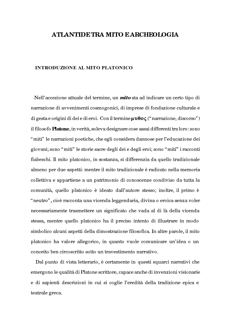Anteprima della tesi: Atlantide tra mito e archeologia, Pagina 4