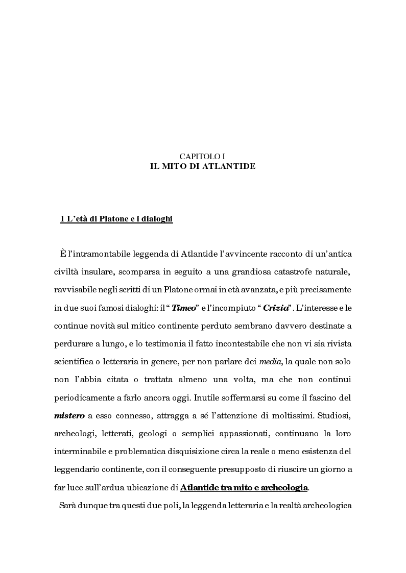 Anteprima della tesi: Atlantide tra mito e archeologia, Pagina 8