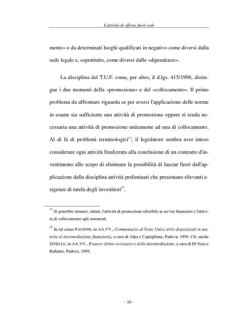 Anteprima della tesi: L'attività di offerta fuori sede e a distanza di servizi e strumenti finanziari, Pagina 10
