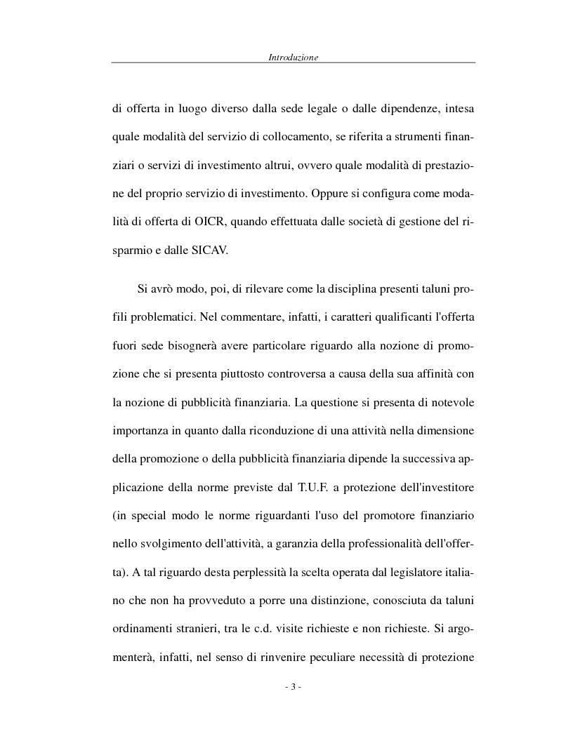 Anteprima della tesi: L'attività di offerta fuori sede e a distanza di servizi e strumenti finanziari, Pagina 3