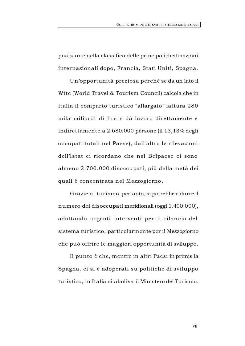 Anteprima della tesi: Golf: strumento di sviluppo economico locale, Pagina 5