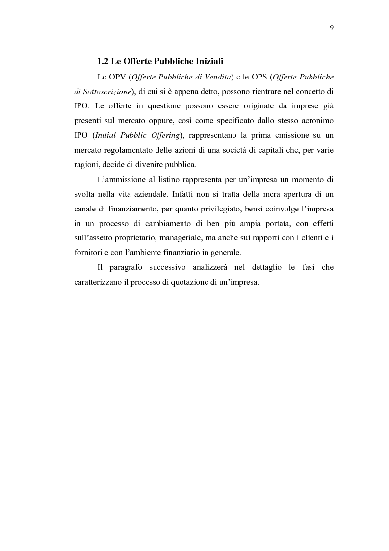 Anteprima della tesi: Initial Pubblic Offering: efficiente strumento di raccolta del risparmio o debacle dei risparmiatori?, Pagina 6