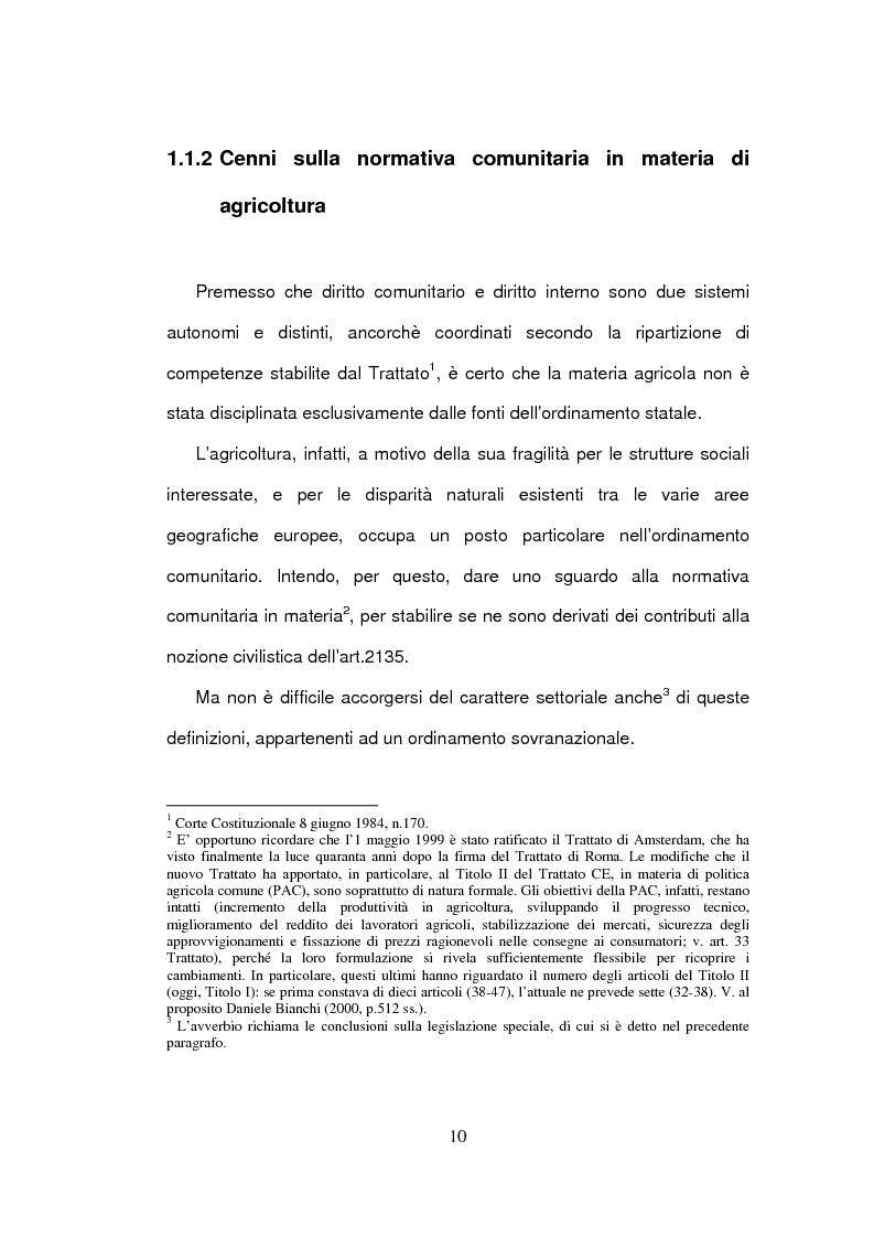 Anteprima della tesi: La delimitazione della fattispecie impresa agricola, Pagina 10