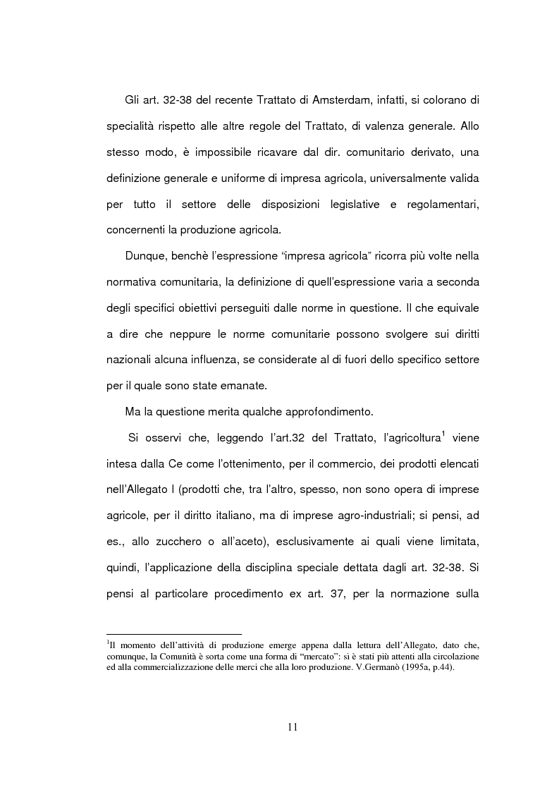 Anteprima della tesi: La delimitazione della fattispecie impresa agricola, Pagina 11