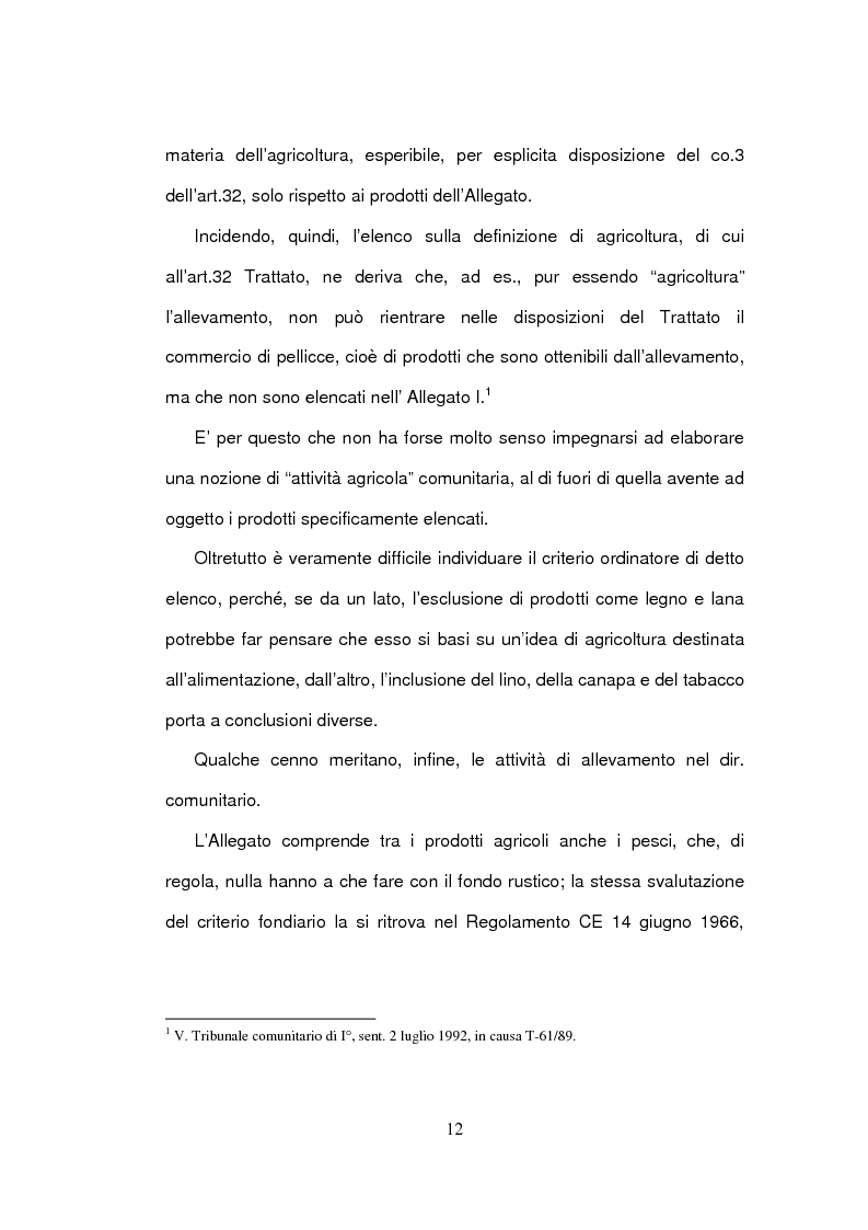 Anteprima della tesi: La delimitazione della fattispecie impresa agricola, Pagina 12