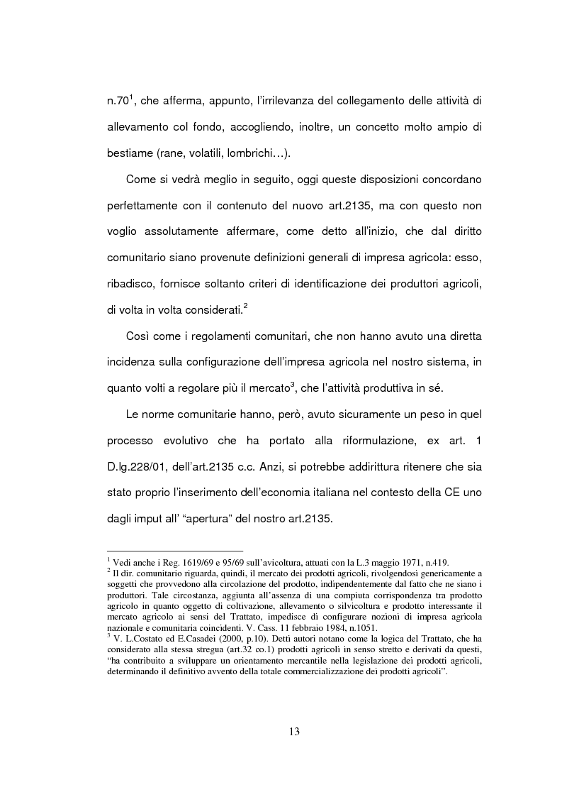 Anteprima della tesi: La delimitazione della fattispecie impresa agricola, Pagina 13