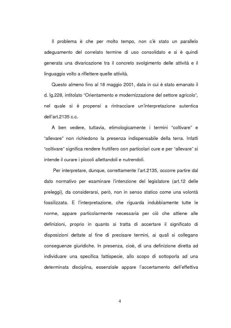 Anteprima della tesi: La delimitazione della fattispecie impresa agricola, Pagina 4