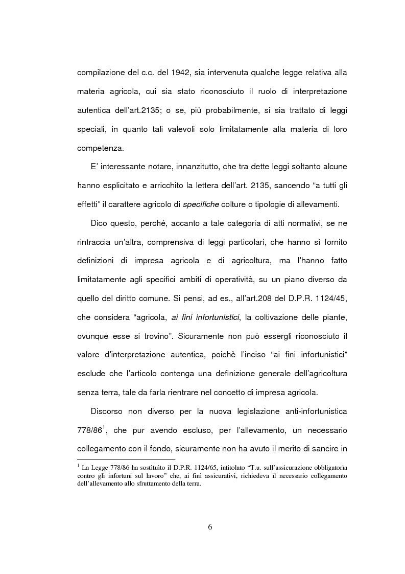 Anteprima della tesi: La delimitazione della fattispecie impresa agricola, Pagina 6