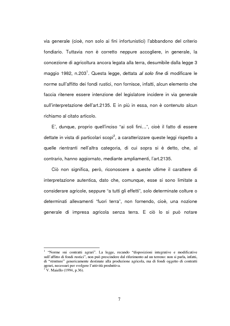Anteprima della tesi: La delimitazione della fattispecie impresa agricola, Pagina 7