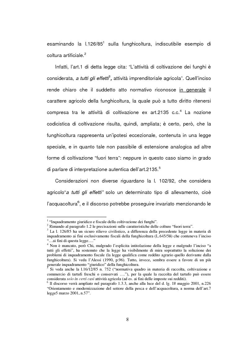 Anteprima della tesi: La delimitazione della fattispecie impresa agricola, Pagina 8