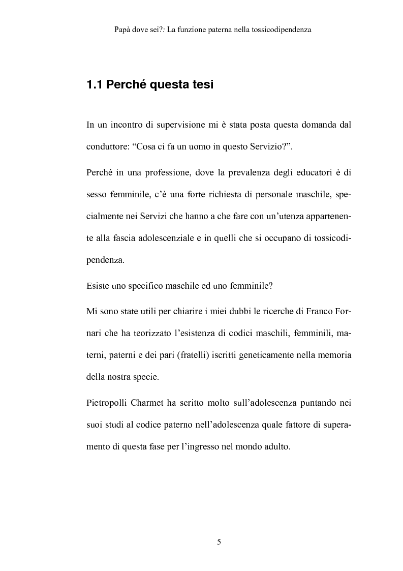 Anteprima della tesi: La funzione paterna nella tossicodipendenza, Pagina 2