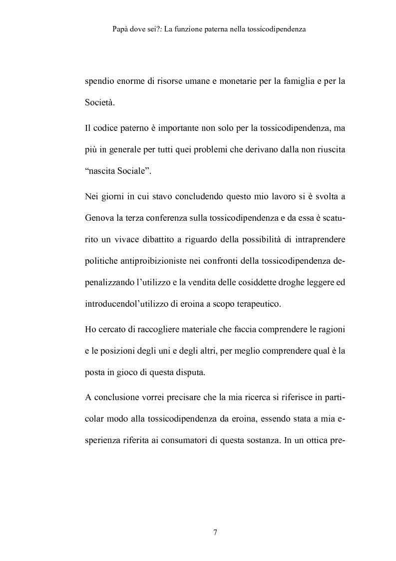 Anteprima della tesi: La funzione paterna nella tossicodipendenza, Pagina 4