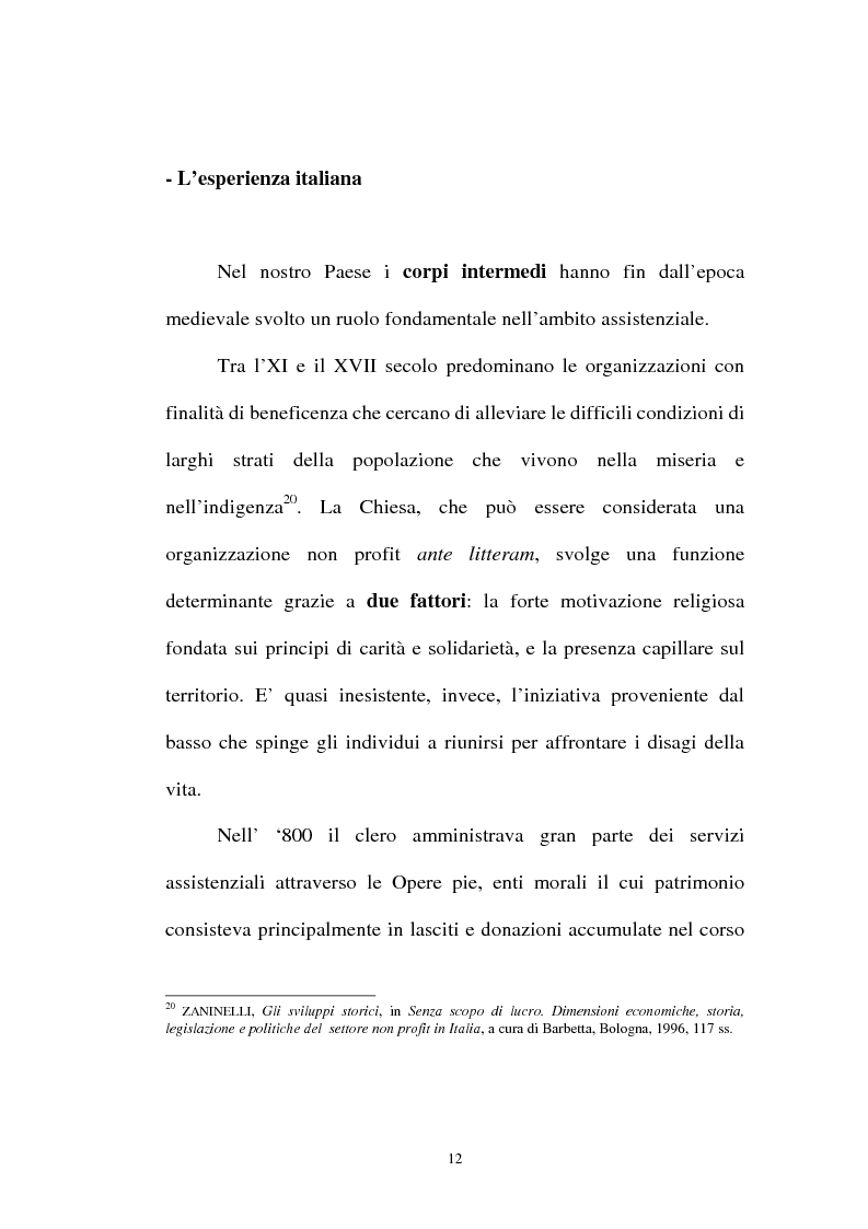 Anteprima della tesi: Organizzazioni non lucrative di utilità sociale, Pagina 12