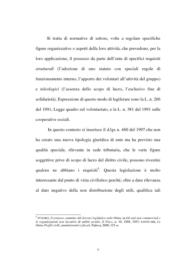 Anteprima della tesi: Organizzazioni non lucrative di utilità sociale, Pagina 5