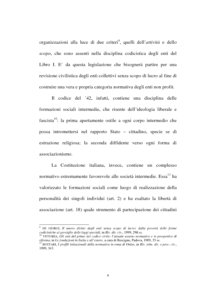 Anteprima della tesi: Organizzazioni non lucrative di utilità sociale, Pagina 6