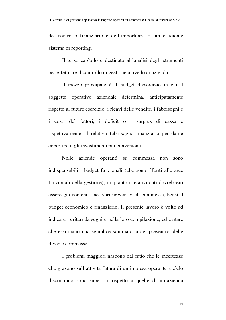 Anteprima della tesi: Il controllo di gestione applicato alle imprese operanti su commessa: il caso Di Vincenzo S.p.A., Pagina 11