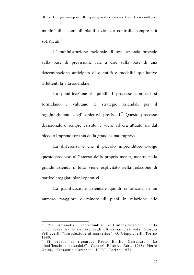 Anteprima della tesi: Il controllo di gestione applicato alle imprese operanti su commessa: il caso Di Vincenzo S.p.A., Pagina 14