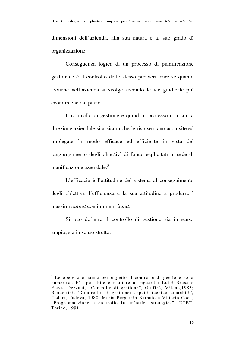 Anteprima della tesi: Il controllo di gestione applicato alle imprese operanti su commessa: il caso Di Vincenzo S.p.A., Pagina 15
