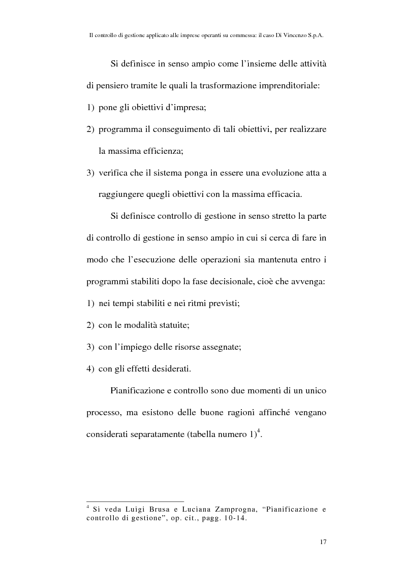 Anteprima della tesi: Il controllo di gestione applicato alle imprese operanti su commessa: il caso Di Vincenzo S.p.A., Pagina 16