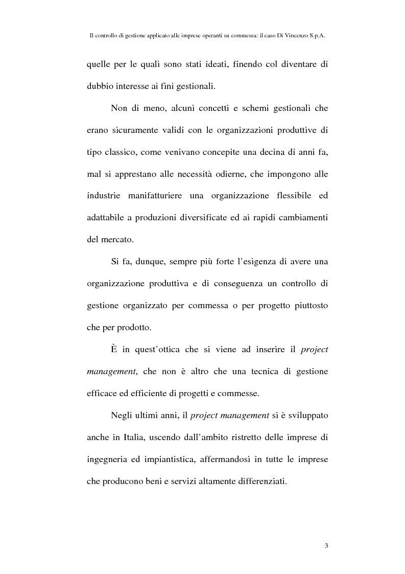 Anteprima della tesi: Il controllo di gestione applicato alle imprese operanti su commessa: il caso Di Vincenzo S.p.A., Pagina 2