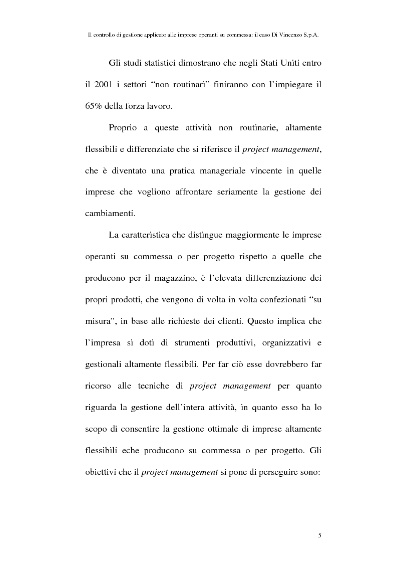 Anteprima della tesi: Il controllo di gestione applicato alle imprese operanti su commessa: il caso Di Vincenzo S.p.A., Pagina 4