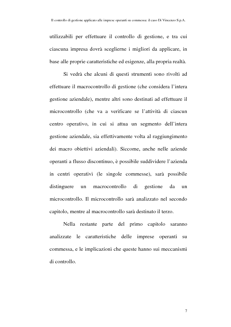 Anteprima della tesi: Il controllo di gestione applicato alle imprese operanti su commessa: il caso Di Vincenzo S.p.A., Pagina 6