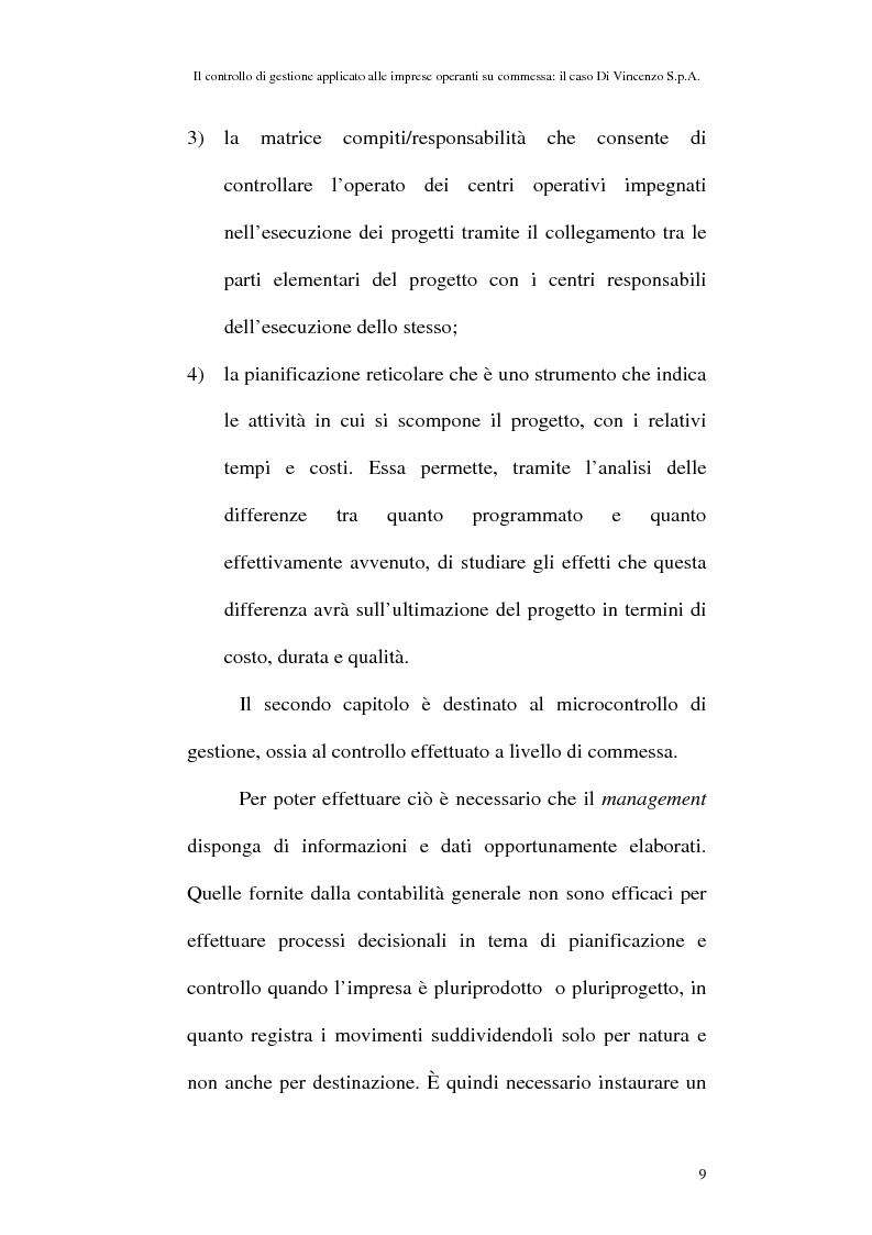 Anteprima della tesi: Il controllo di gestione applicato alle imprese operanti su commessa: il caso Di Vincenzo S.p.A., Pagina 8