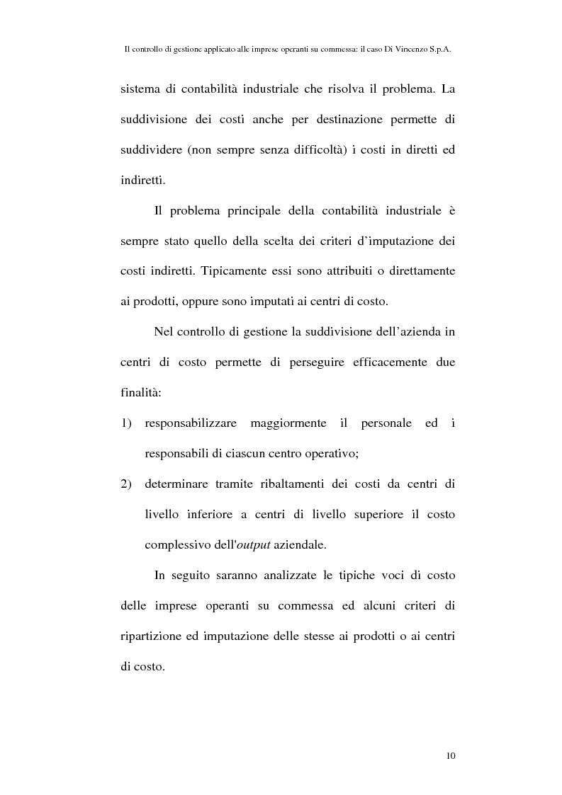 Anteprima della tesi: Il controllo di gestione applicato alle imprese operanti su commessa: il caso Di Vincenzo S.p.A., Pagina 9