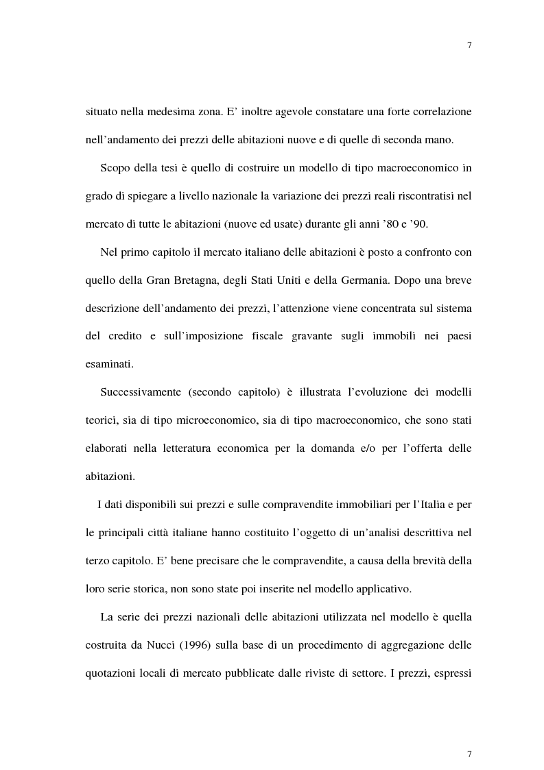 Anteprima della tesi: Il mercato delle abitazioni: modelli teorici ed un'applicazione econometrica sui prezzi in Italia, Pagina 3
