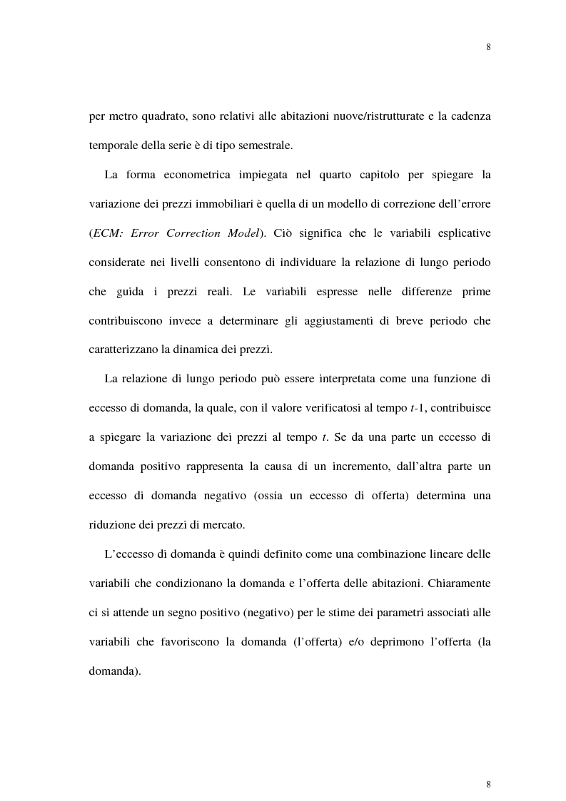 Anteprima della tesi: Il mercato delle abitazioni: modelli teorici ed un'applicazione econometrica sui prezzi in Italia, Pagina 4