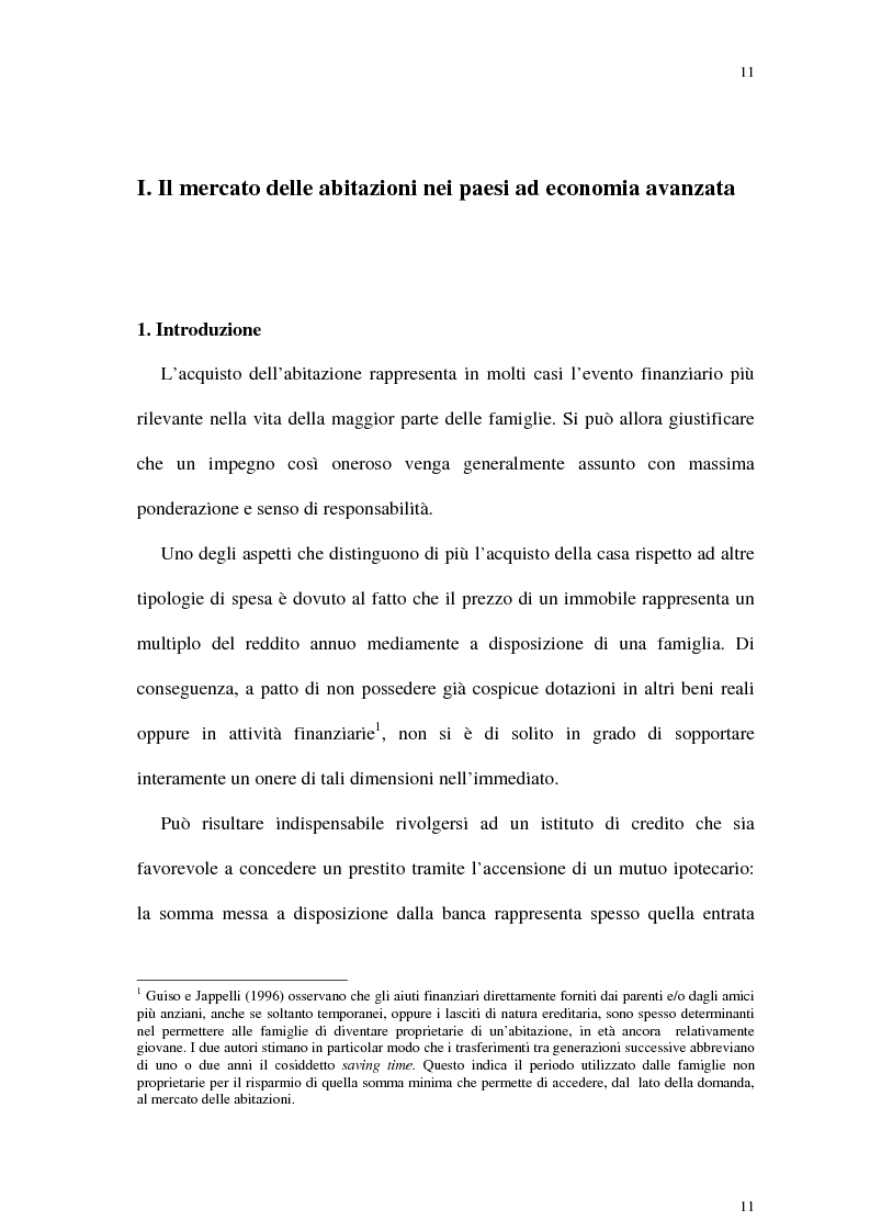 Anteprima della tesi: Il mercato delle abitazioni: modelli teorici ed un'applicazione econometrica sui prezzi in Italia, Pagina 7