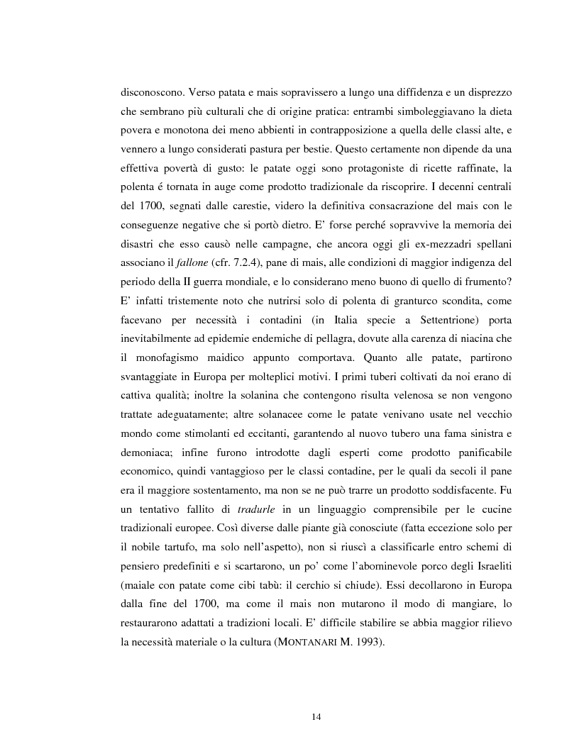 Anteprima della tesi: Usi alimentari in un contesto contadino tradizionale. L'alimentazione delle famiglie mezzadrili a Spello negli anni '50, Pagina 12
