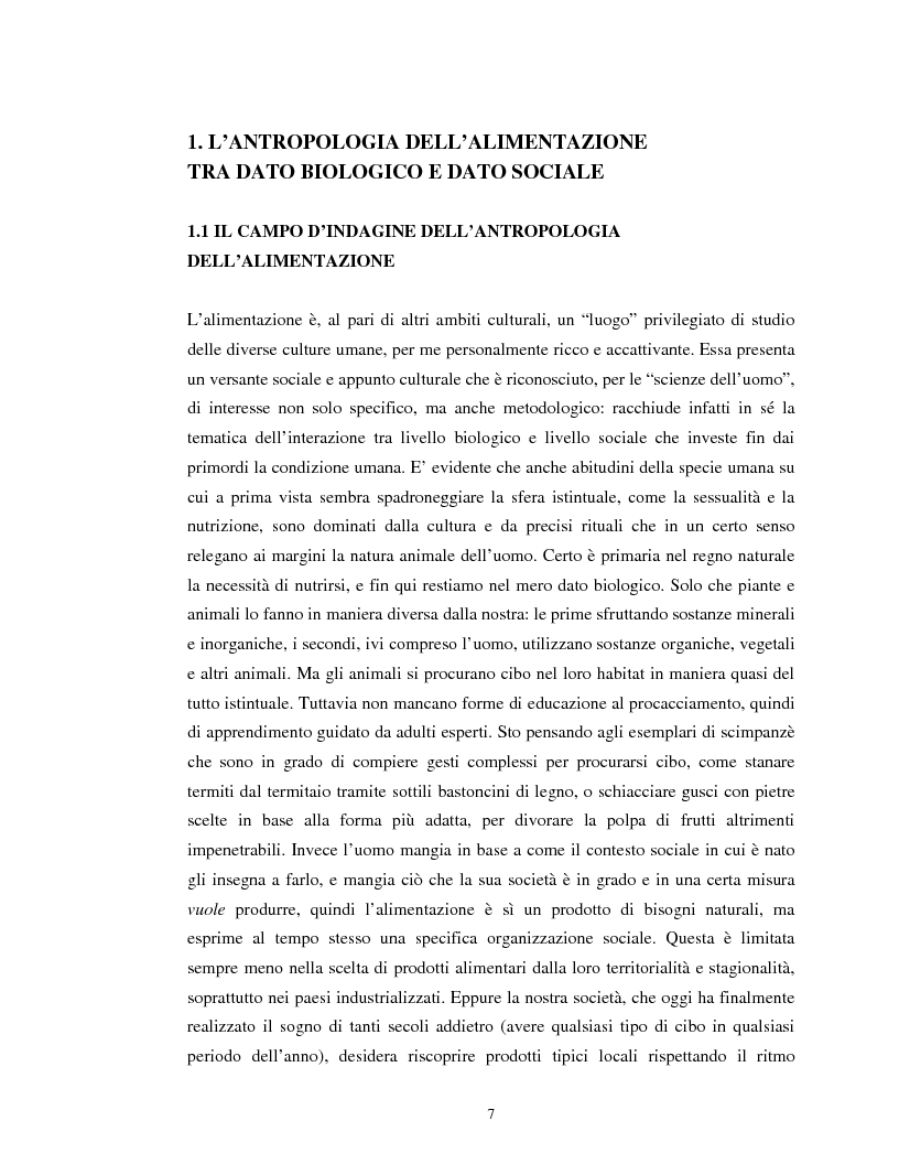 Anteprima della tesi: Usi alimentari in un contesto contadino tradizionale. L'alimentazione delle famiglie mezzadrili a Spello negli anni '50, Pagina 5