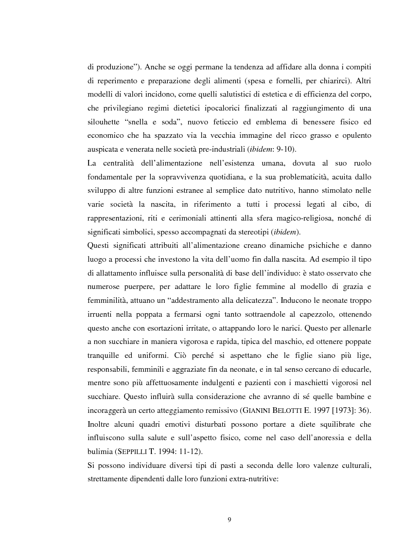 Anteprima della tesi: Usi alimentari in un contesto contadino tradizionale. L'alimentazione delle famiglie mezzadrili a Spello negli anni '50, Pagina 7