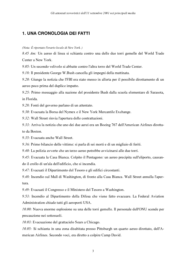 Anteprima della tesi: Gli attentati terroristici dell'11 settembre 2001 nei principali media, Pagina 3
