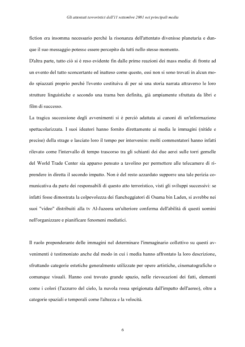 Anteprima della tesi: Gli attentati terroristici dell'11 settembre 2001 nei principali media, Pagina 6