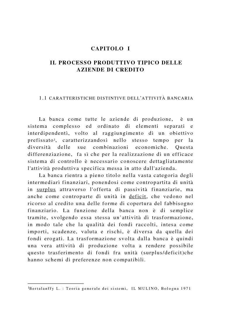 Anteprima della tesi: Il controllo di gestione negli istituti di credito, Pagina 3