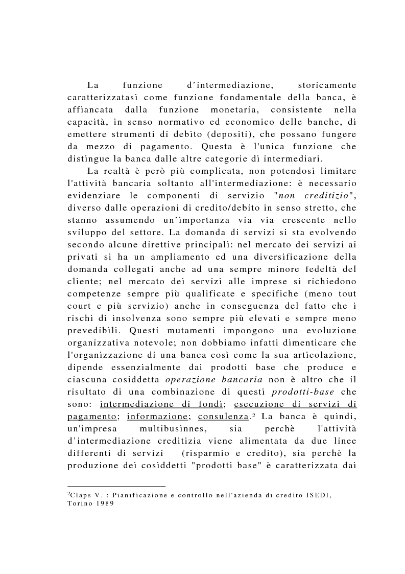 Anteprima della tesi: Il controllo di gestione negli istituti di credito, Pagina 4