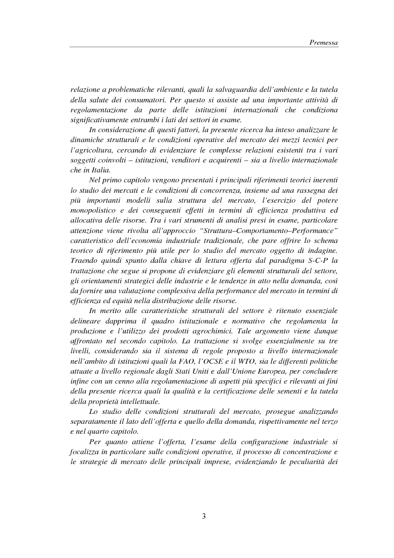 Anteprima della tesi: Struttura e performance del mercato dei mezzi tecnici per l'agricoltura: fertilizzanti, fitofarmaci e sementi, Pagina 3