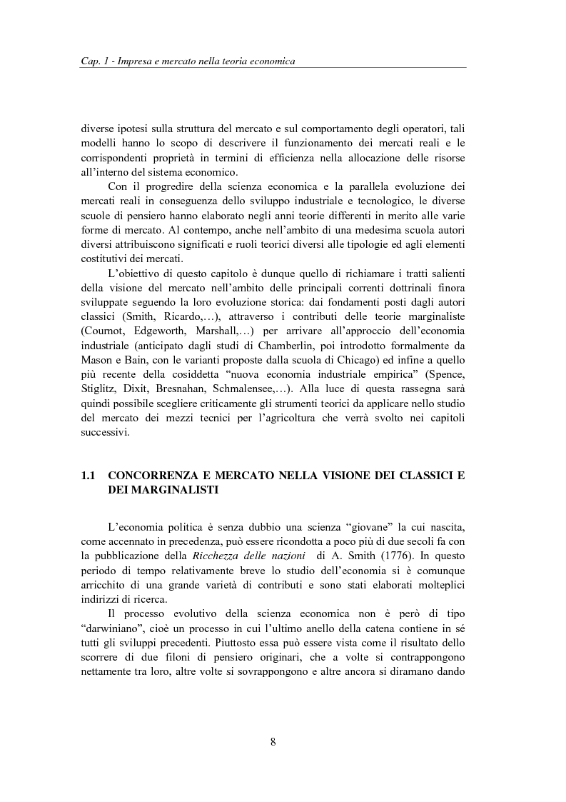 Anteprima della tesi: Struttura e performance del mercato dei mezzi tecnici per l'agricoltura: fertilizzanti, fitofarmaci e sementi, Pagina 8