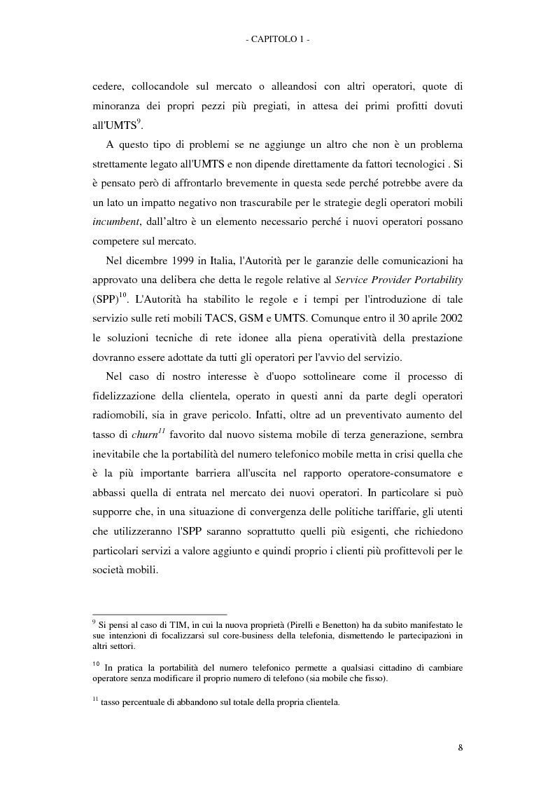 Anteprima della tesi: Le soluzioni organizzative adottate dagli operatori di telefonia mobile per lo sviluppo dell'Umts, Pagina 12
