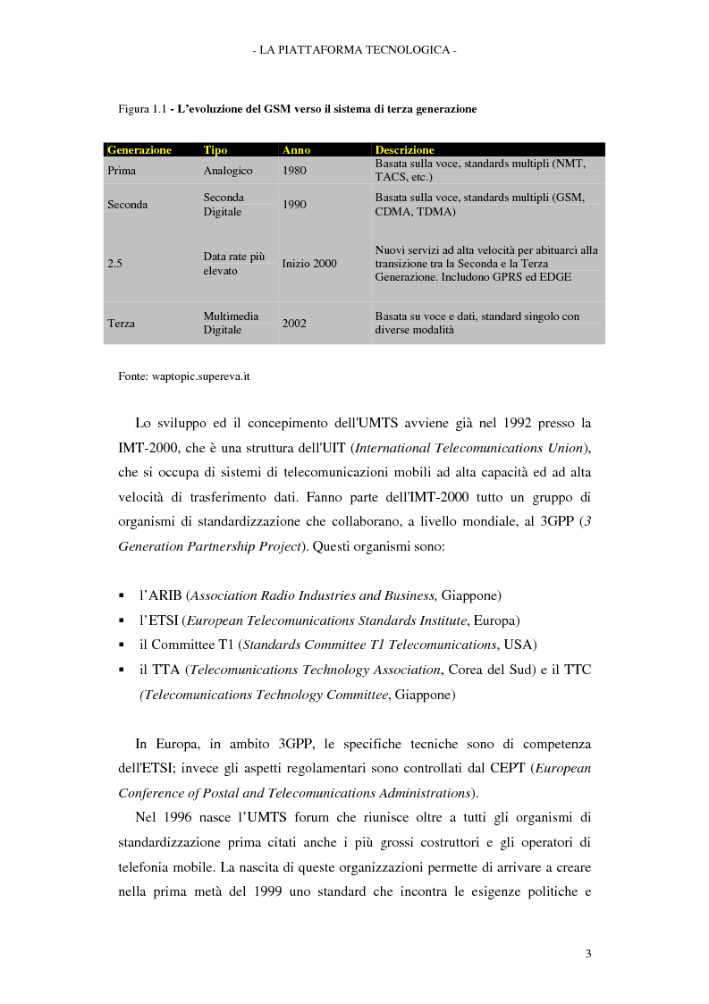 Anteprima della tesi: Le soluzioni organizzative adottate dagli operatori di telefonia mobile per lo sviluppo dell'Umts, Pagina 7