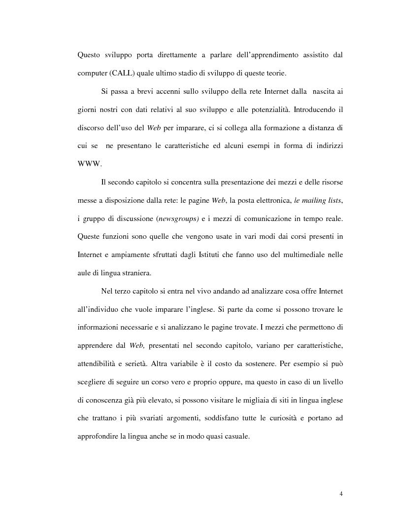 Anteprima della tesi: L'uso di Internet per l'apprendimento della lingua inglese, Pagina 2