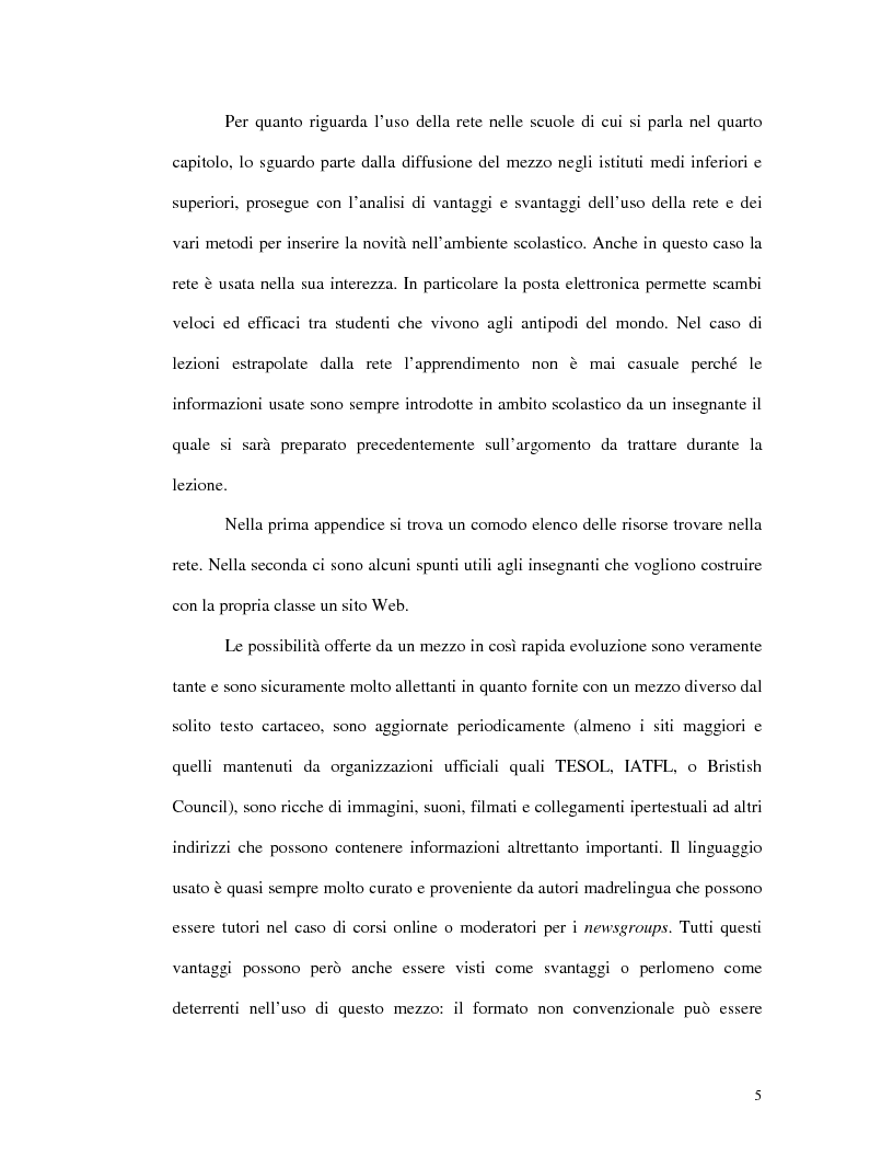 Anteprima della tesi: L'uso di Internet per l'apprendimento della lingua inglese, Pagina 3