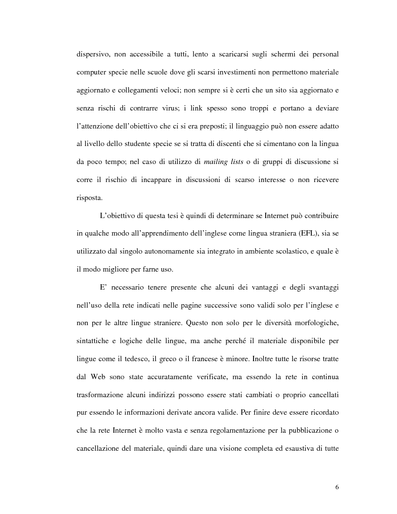 Anteprima della tesi: L'uso di Internet per l'apprendimento della lingua inglese, Pagina 4